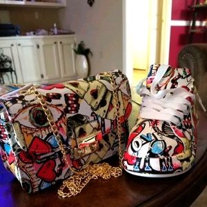 Graffiti purse and Shoes